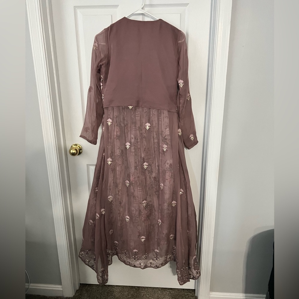 Floral Indian Crop Top Indo Western Outfit - Picture 3 of 14